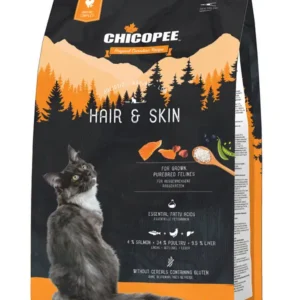 chicopee hnl hair & skin gluteenivaba täissööt täiskasvanud pikakarvalistele kassidele 1,5 kg.