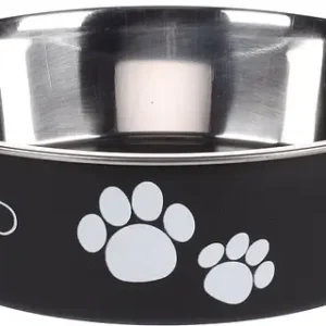 flamingo libisemisvastase põhjaga musta värvi kauss koerale ø 17cm – maht 800 ml.