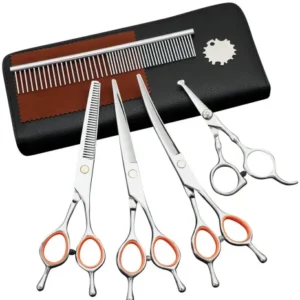 grooming komplekt, koera kamm ja neljad käärid (pawise)