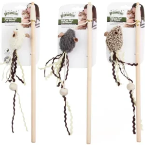 mänguasi kassile ridvaga, hiir nature first cat wand (pawise)