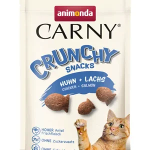 animonda carny cat crunchy snacks teraviljavaba maius täiskasvanud kassidele kanaliha & lõhega 50 gr.