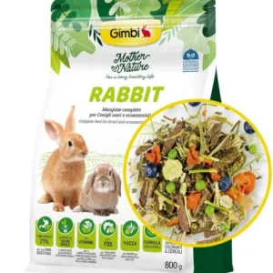 mother nature täistoit kääbus ja dekoratiivküülikule, 800 g (gimbi)