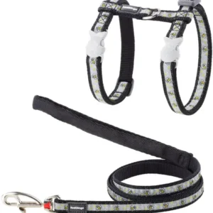 traksid ja jalutusrihm kassile, disainmustriga bumble bee black (red dingo)